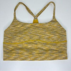 Outdoor Voices Womens Medium Mustard Yellow Gray Heathered Racer Back Sports Bra